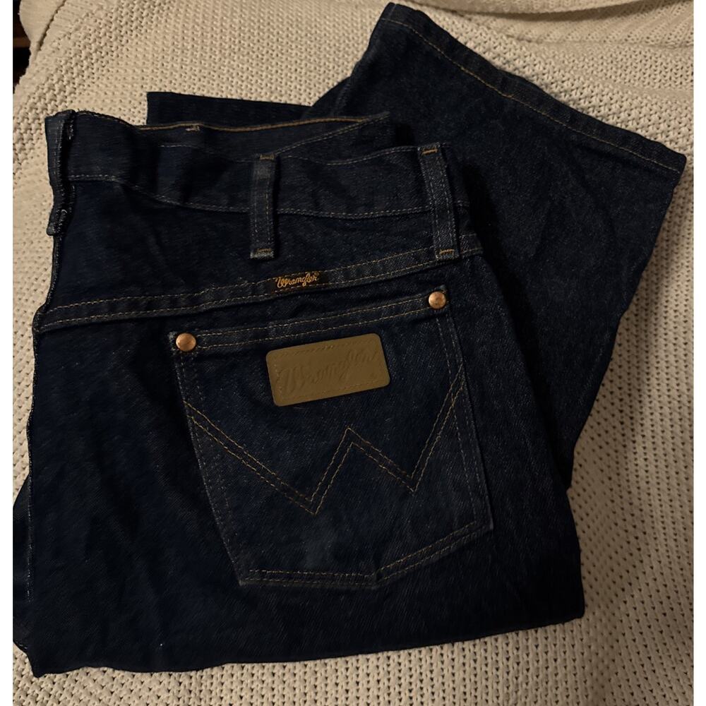 Wrangler Jeans Men 35x32 Blue Medium Wash Cowboy Cut 1013MWZPW Pre Washed Indigo